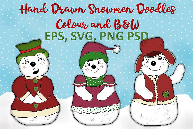Download Free Svgs Download Christmas Snowmen Doodles Clipart Svg Png Eps Psd Free Design Resources