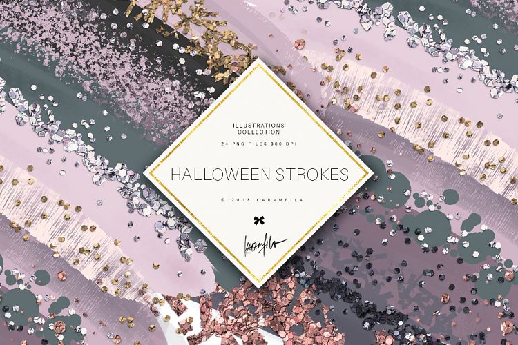 Karamfilas Halloween Matched Brush Stroke Clipart