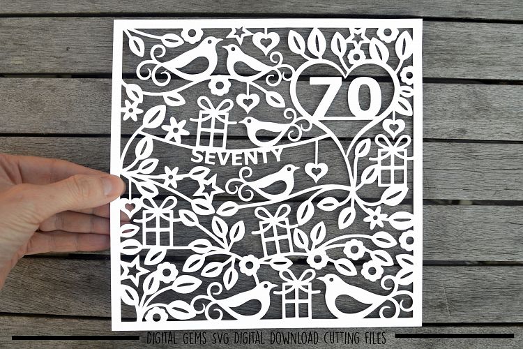 Download Number 70 paper cut SVG / DXF / EPS files