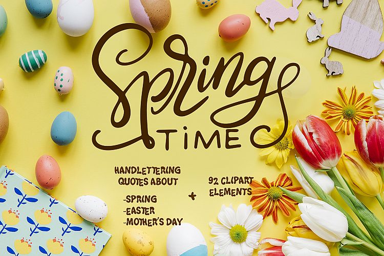 Spring Kit - lettering+clipart