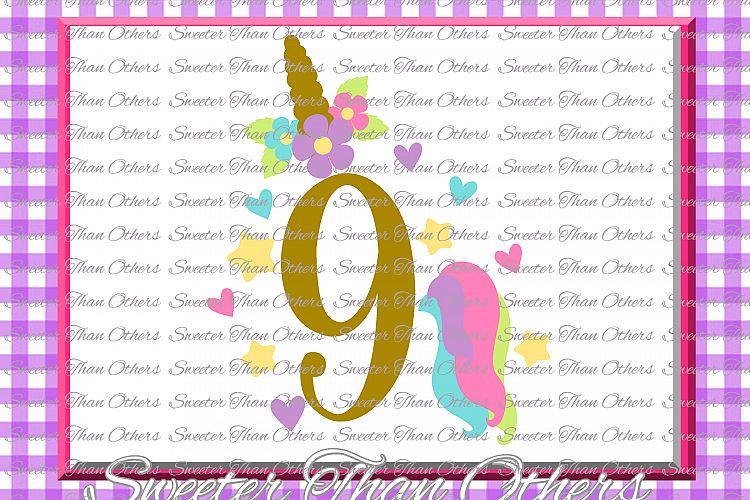 Download Ninth Birthday SVG, 9th Birthday Unicorn svg (24337 ...