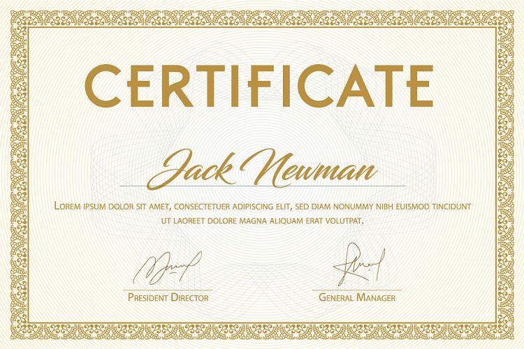 Elegant ornamental certificate vector