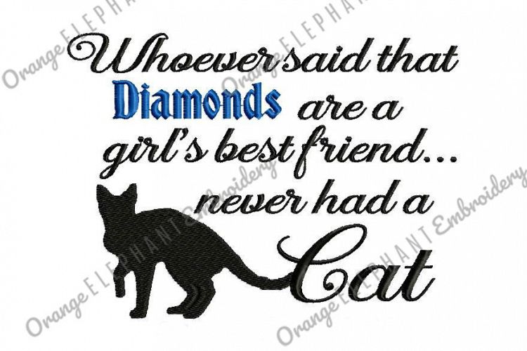 Diamond Cat Unique Urban Machine Embroidery Design digital File 