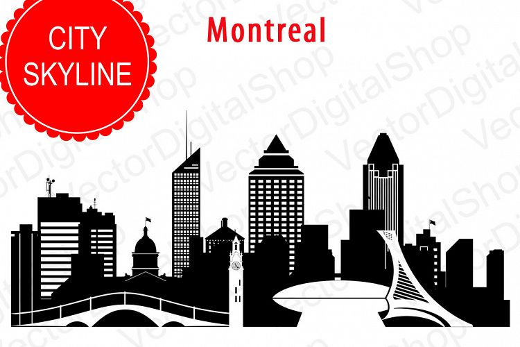 Montreal Vector silhouette, Canada Skyline USA city, SVG, JPG, PNG, DWG, CDR, EPS, AI