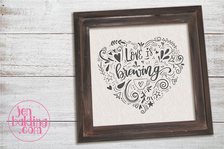 Love is Brewing Heart SVG