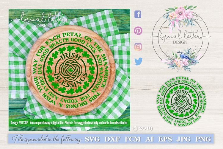 Irish Blessing St. Patrick's Day SVG DXF Cut File LL176F example image 1