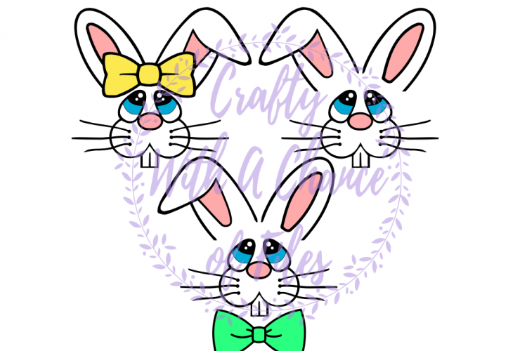 Easter SVG * Bunny Faces SVG * Easter Basket Design SVG * SVG Vector Cutting File For Use With Cricut and Silhouette example image 1