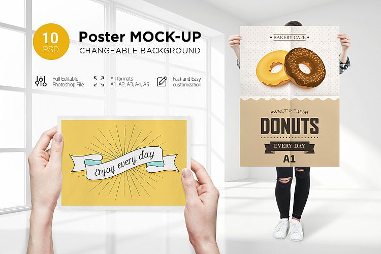 10 Poster Mock-Up Female Model