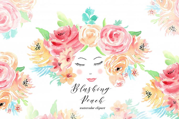 Watercolor flowers clip art. For wedding invitations, scrapbook, thank you card, logo creations. BOHO, Hand painted Watercolor floral