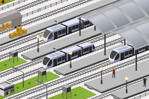 City isometric vector Station