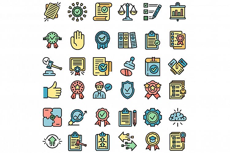 Standard icons set vector flat example image 1