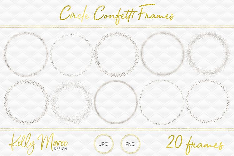 Silver Circle Confetti Frames