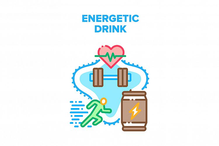 Energetic Drink Vector Concept Color Illustration