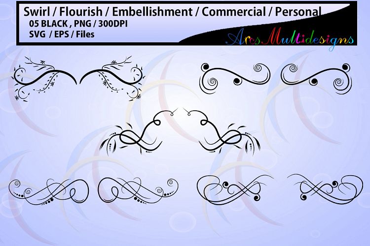 embellishment / swirl / flourish / COMMERCIAL USE / Personal use / SVG / Eps / Png / high ...