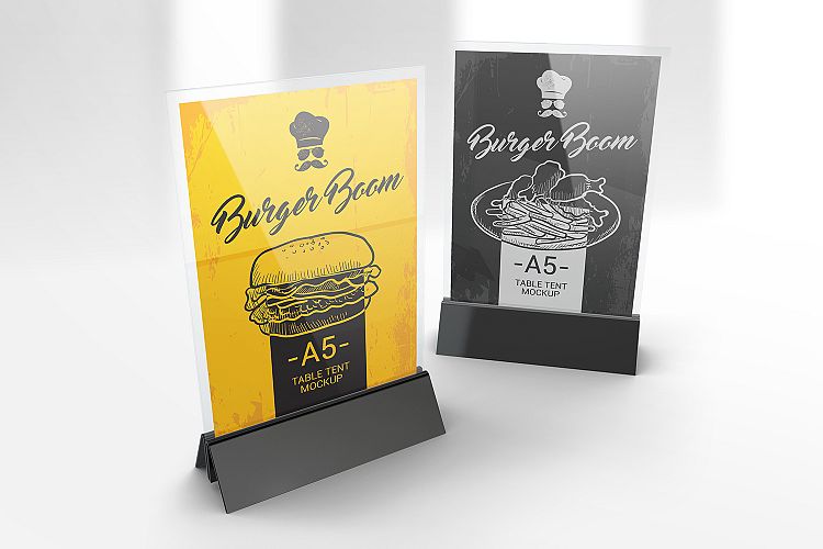 Menu Holder Table Tent Mockups