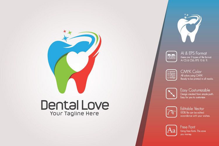 Love Dental Logo Template