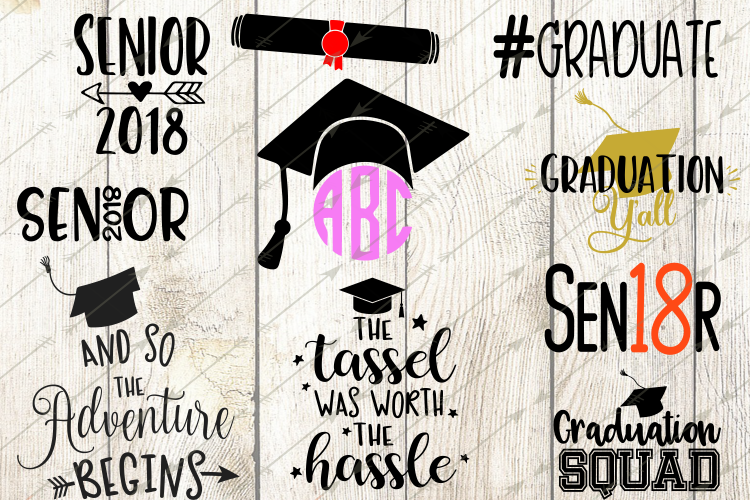 Download 2018 graduation svg bundle, graduation clip art ...