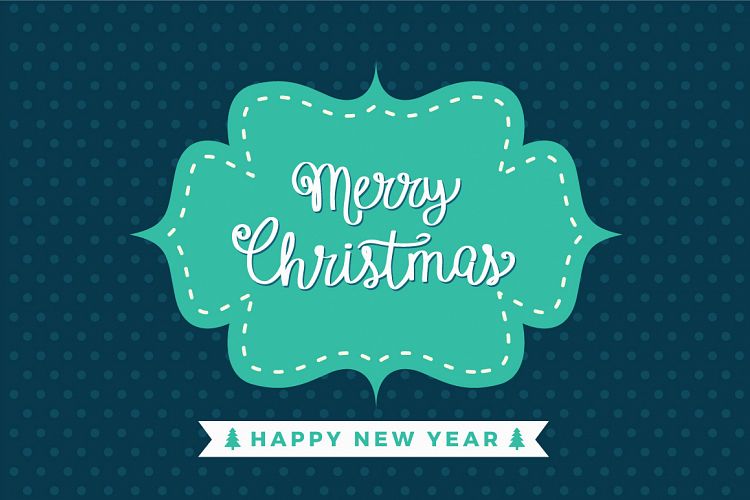 Merry Christmas and New Year greeting card