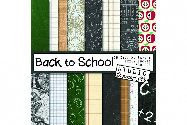 Back to School Digital Paper - 16 Papers