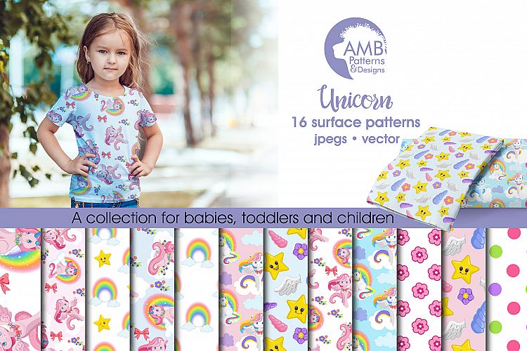 Unicorn patterns, Magical Unicorn papers AMB-1384