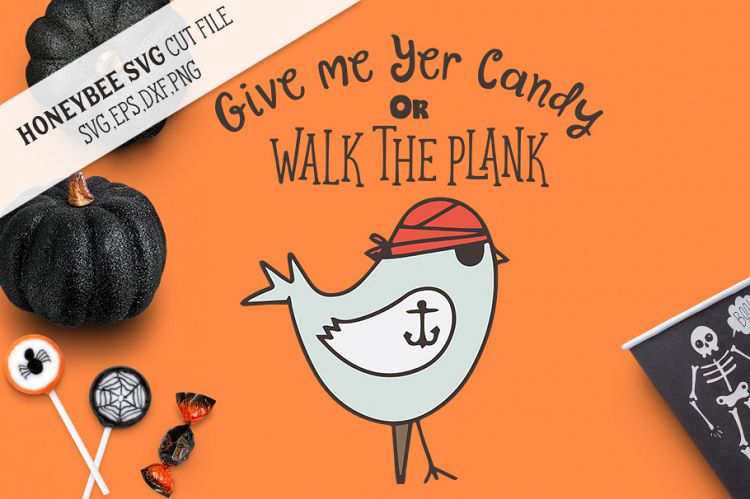 Candy Or The Plank Bird Halloween SVG Cut File