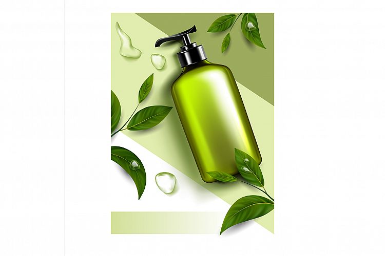 Herbal Care Cosmetic Promotional Poster Vector example image 1