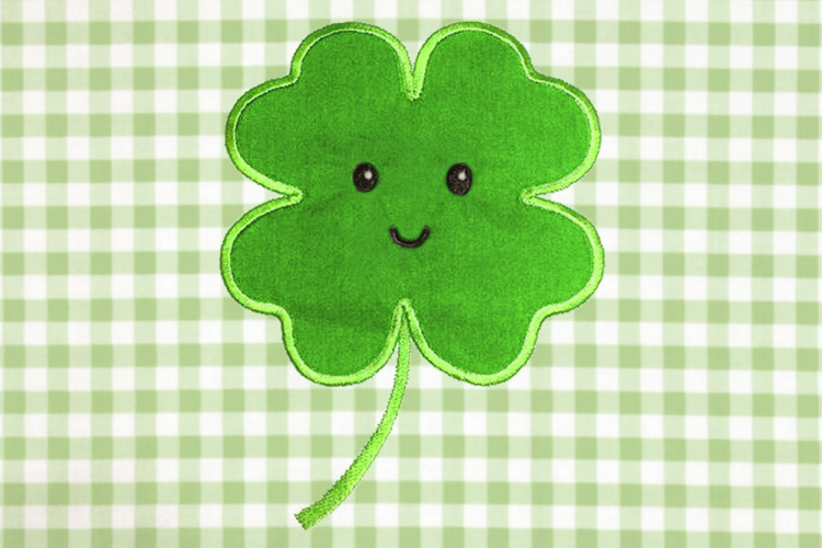 Happy Clover Applique Embroidery Design