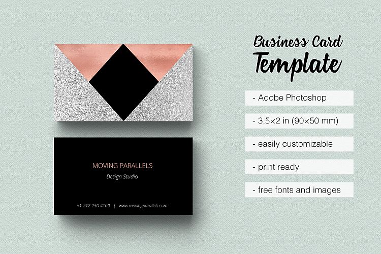 Rose Gold Foil Marble Business Card