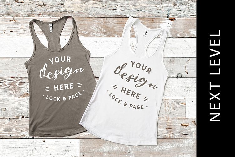 Warm Grey Next Level 1533 Muscle Top Mockup Summer Apparel