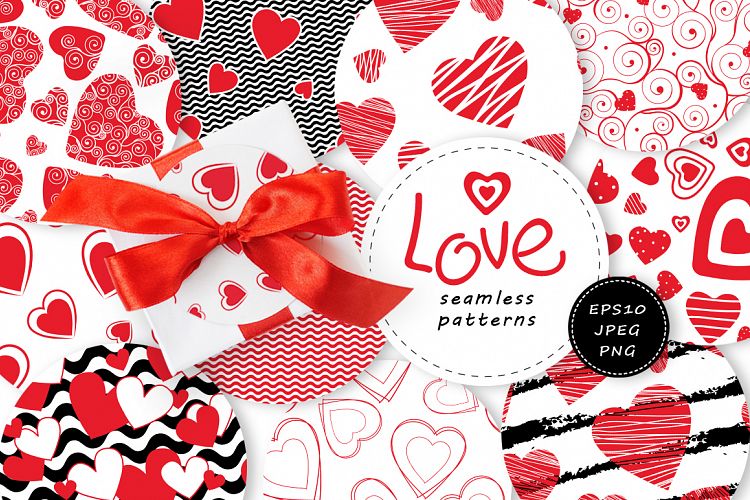 Love seamless patterns