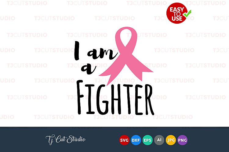 i am a fighter Svg, breast cancer svg, cancer svg, SVG Files for Silhouette Cameo or Cricut, Commercial & Personal Use.