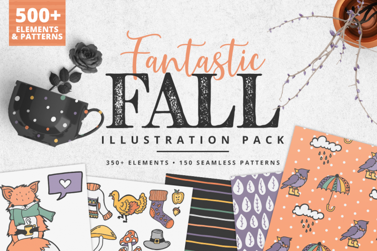 Fantastic Fall Illustration Pack | 500 Elements!