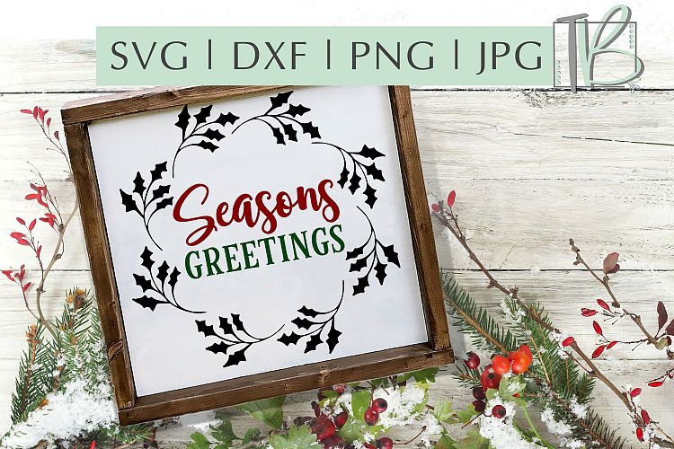 Seasons Greetings SVG, Christmas Sign SVG