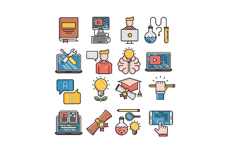 Education icons set