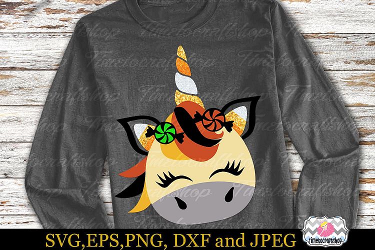 Halloween Trick and Treat Candy Corn Unicorn