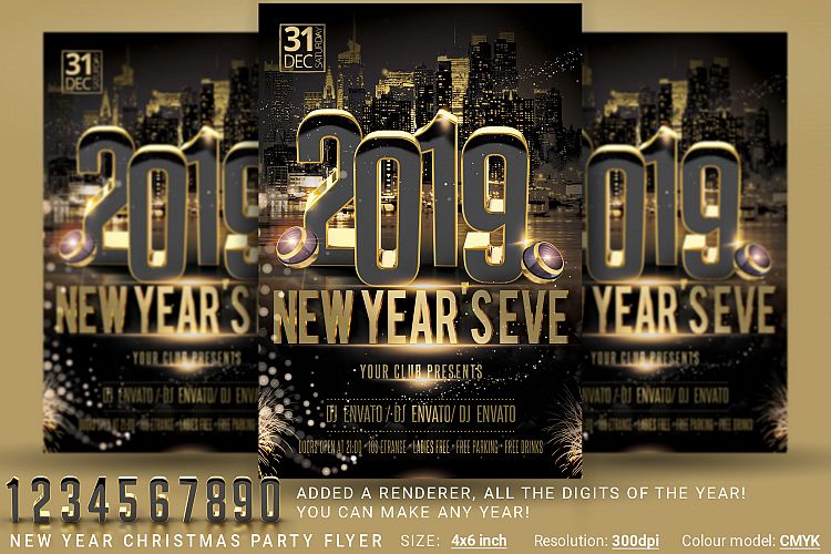 New Year Christmas Party Flyer