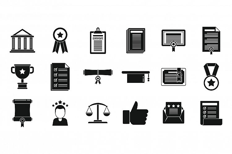 City attestation service icons set, simple style example image 1