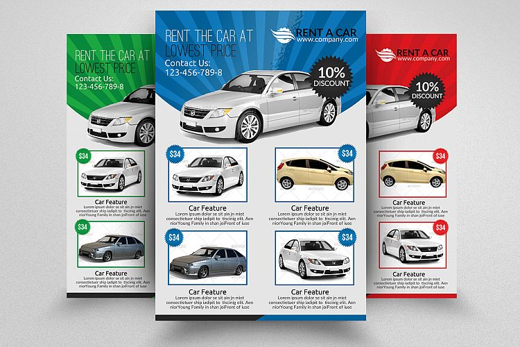 Rent A Car Flyer Templates