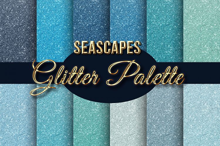 Seascapes Blue Palette Glitter Backgrounds