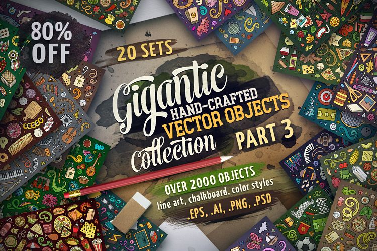 -80 OFF / Cartoon Objects Gigantic Bundle/ Part3