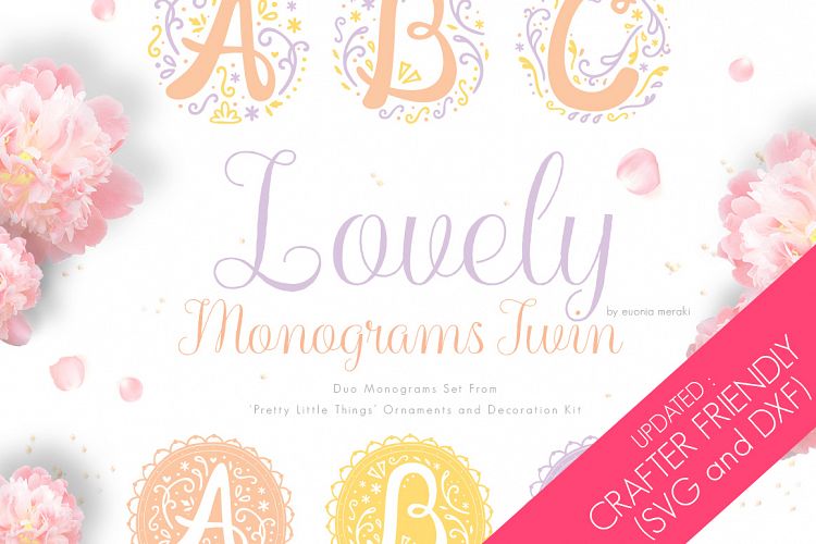 Lovely Monograms Twin - SVG included