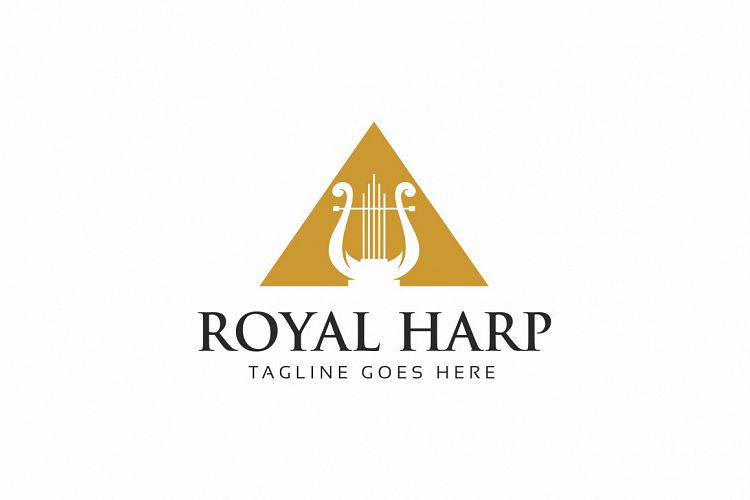 Music Harp Logo Template