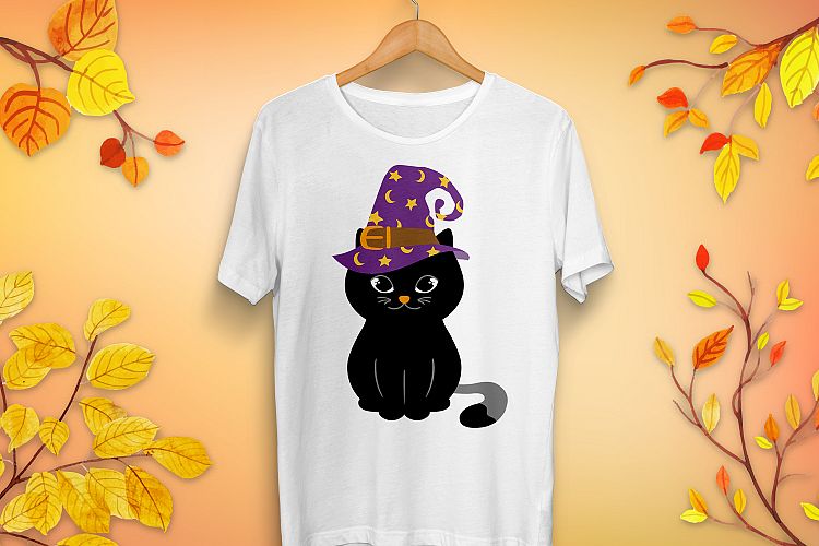 Halloween Cat in Witch Hat SVG - Halloween cut files