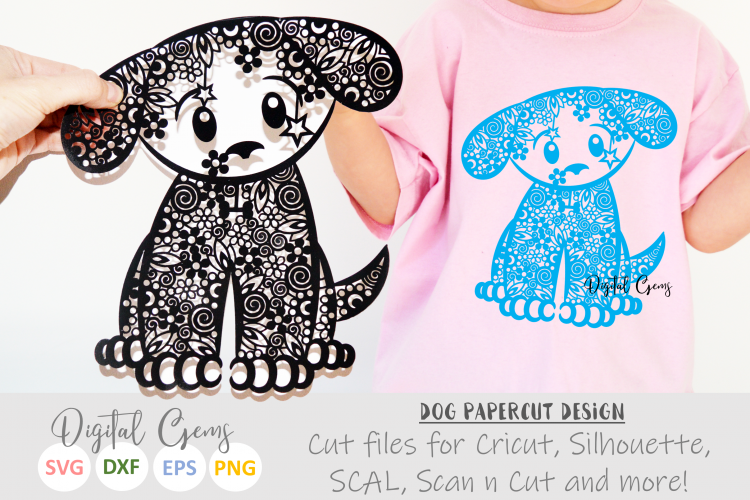 Dog paper cut SVG / DXF / EPS files