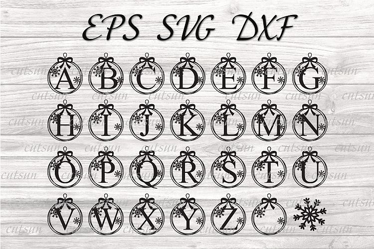 Christmas Ornaments Letters SVG bundle Christmas ornaments