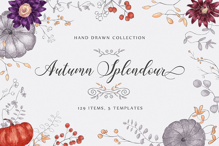 Autumn Splendour - hand drawn set