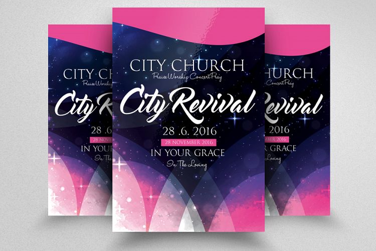 City Revival Church Flyer Template