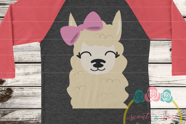 Llama with Bow SVG DXF PNG