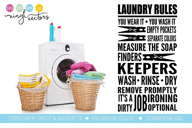 Laundry Rules DXF SVG Cut Ready