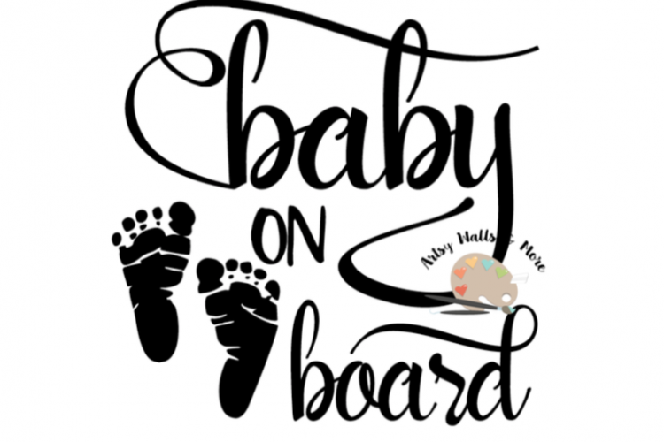 Download Baby on board baby footprints svg cut file, new mommy svg ...